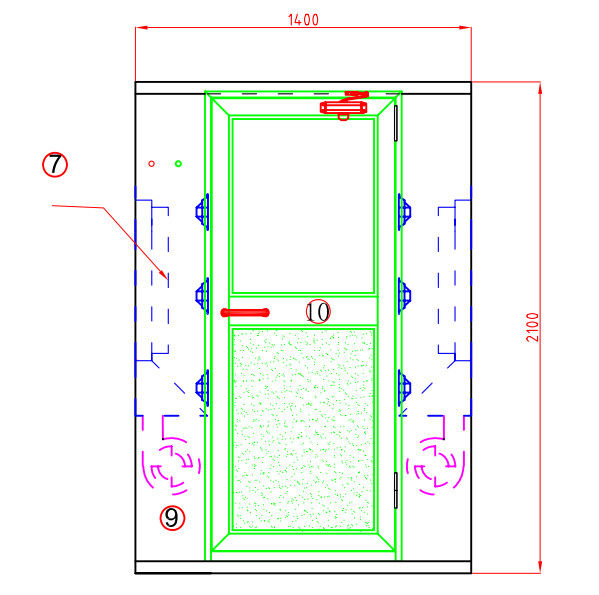 ISO5クリーン ルームのための組み立てられたステンレス鋼の空気シャワー、半導体 0