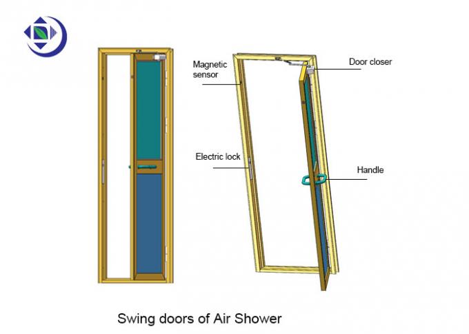 材料のための角のタイプ/LタイプSS 304の空気シャワー室 5