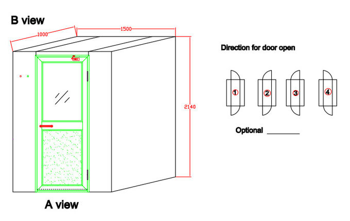 PLCはアルコールばね機械が付いているステンレス鋼のクリーン ルームの空気シャワー室を制御します 2